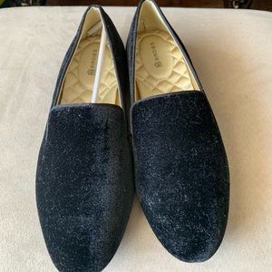 BIRDIES black velvet loafers